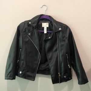 Zara Girls outerwear team leather jacket